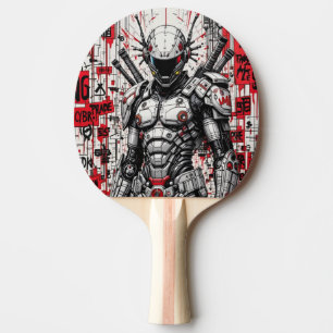 Cyberpunk Warrior Graffiti Ping Pong Paddle –
