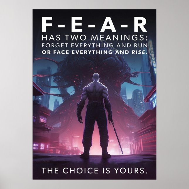 Cyberpunk - Warrior, Gym, Workout, Success Poster (Front)