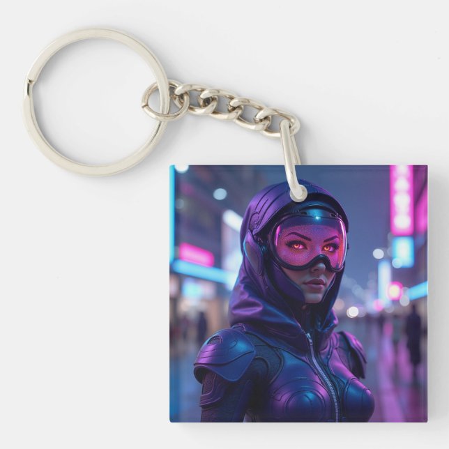 Cyberpunk Warrior Key Ring (Front)