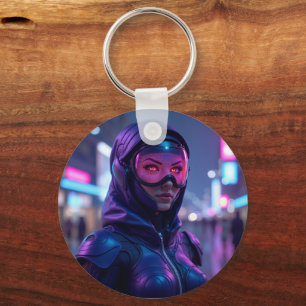 Cyberpunk Warrior Key Ring