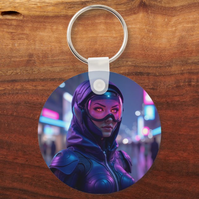 Cyberpunk Warrior Key Ring (Front)