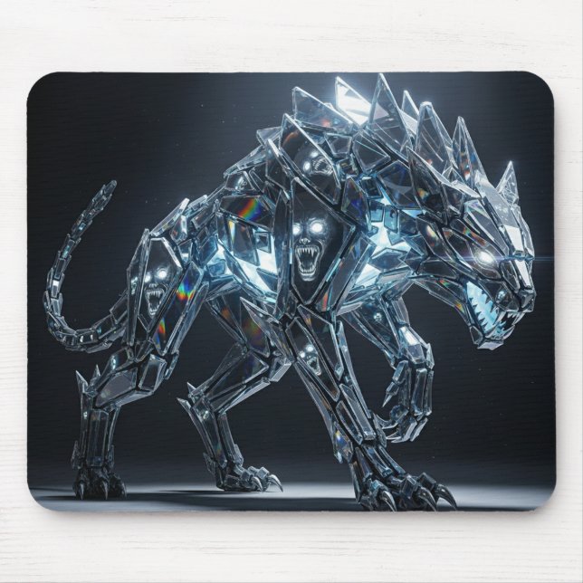 Cyberpunk Wolf Gaming Mouse Pad (Front)