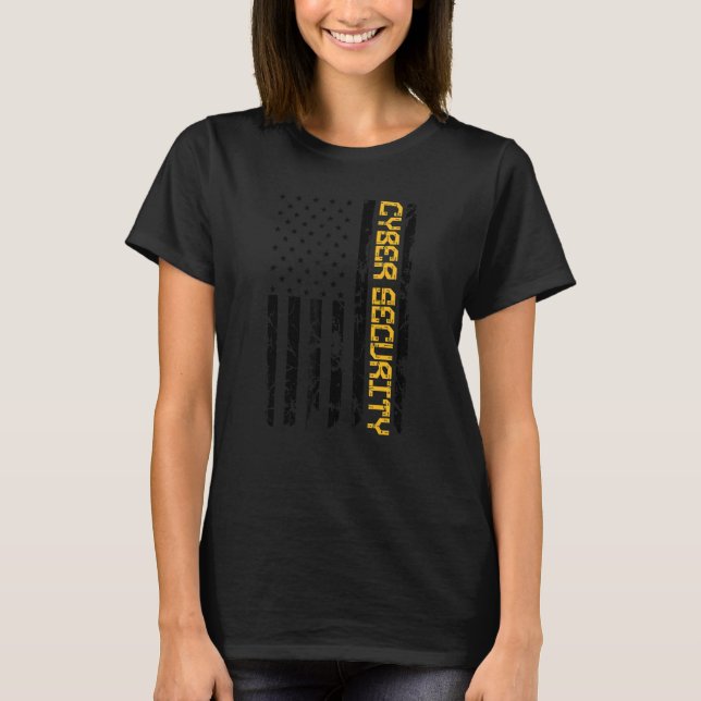 Cybersecurity IT Analyst DA1 US Flag Certified Tec T-Shirt (Front)