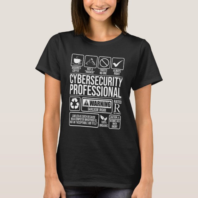 Cybersecurity Professional - Hacker Certified Tech T-Shirt (Front)