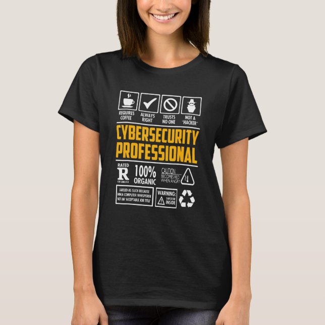 Cybersecurity Professional Qualities Programmer Ha T-Shirt (Front)