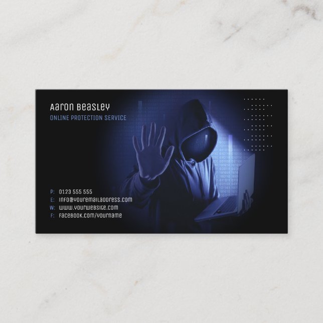 Cybersecurity Services | ONLINE PROTECTION SERVICE Business Card (Front)