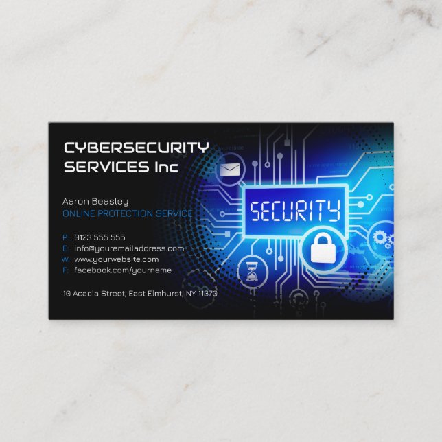 Cybersecurity Services | ONLINE PROTECTION SERVICE Business Card (Front)