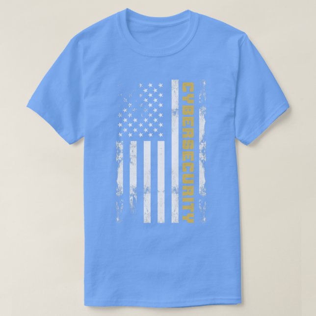 Cybersecurity USA Flag T-Shirt (Design Front)