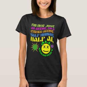 Cyborg Artist Human Half AI Chatbot School Groovy T-Shirt