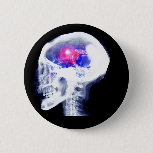 Cyborg Brain 6 Cm Round Badge (Front)