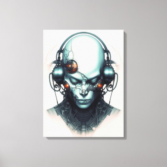 Cyborg Cyberpunk Dj Canvas Print (Front)