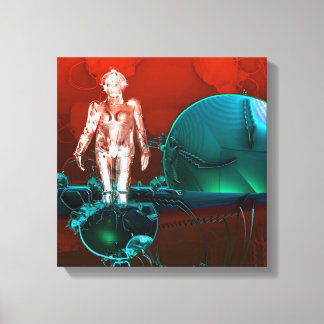 Cyborg factory canvas print