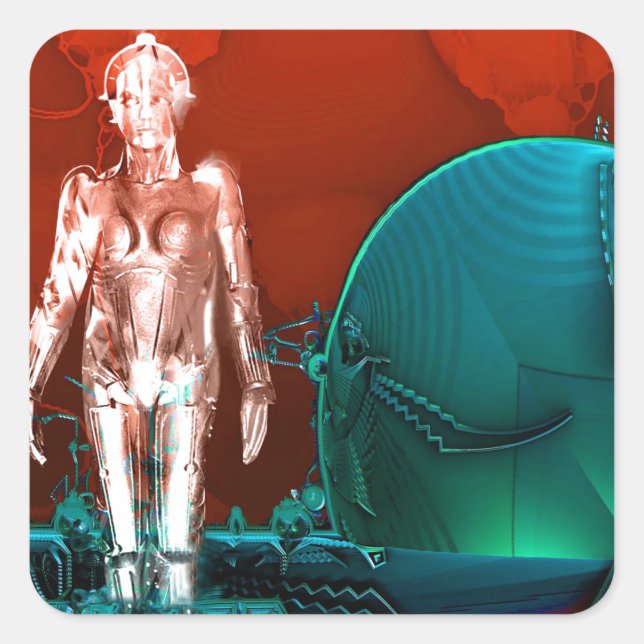 Cyborg factory square sticker (Front)