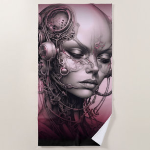 Cyborg Girl Cool Teen Beach Towel