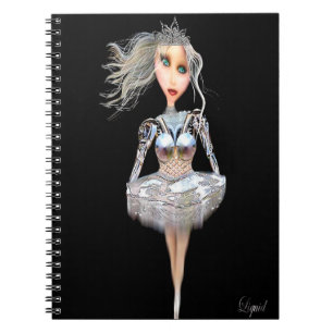 Cyborg Liquid Ballerina Spiral Notebook