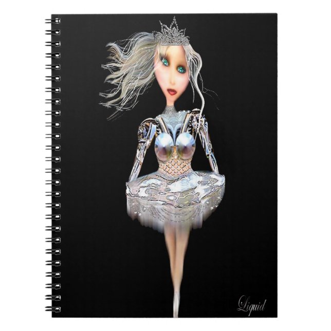 Cyborg Liquid Ballerina Spiral Notebook (Front)