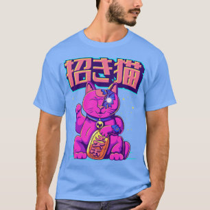 Cyborg Maneki Neko Cat Japanese Cyber Aesthetic T-Shirt