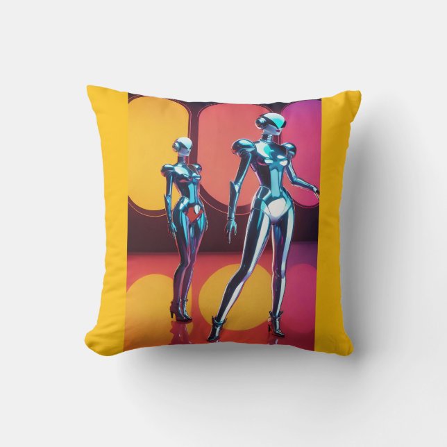 Cyborg Party Girls III Cushion (Front)