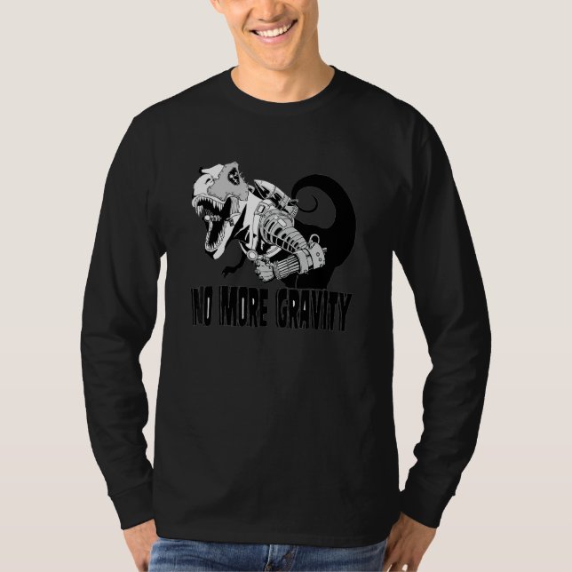 Cyborg Rex With Jetpack No More Gravity T-Shirt (Front)