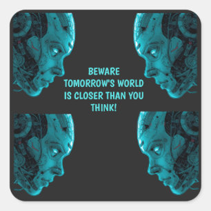 CYBORG ROBOTIC HEAD Sticker
