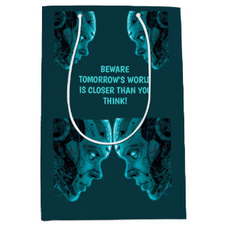 CYBORG ROBOTIC HEADCrew Socks Medium Gift Bag