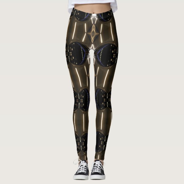 Cyborg Robotic STEM Geeky Robot Cyborgs Leggings (Front)