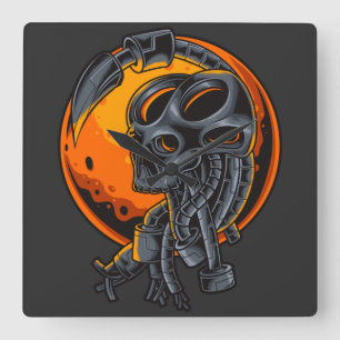 Cyborg Square Wall Clock