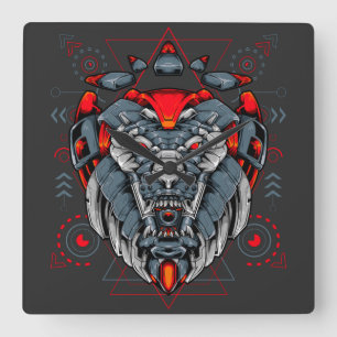 Cyborg Square Wall Clock