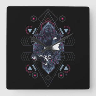 Cyborg Square Wall Clock
