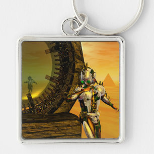 CYBORG TITAN IN DESERT OF HYPERION Science Fiction Key Ring
