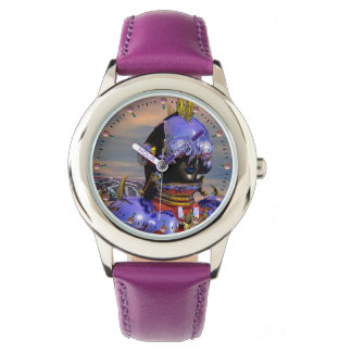 CYBORG TITAN PORTRAIT Blue Science Fiction Scifi Watch