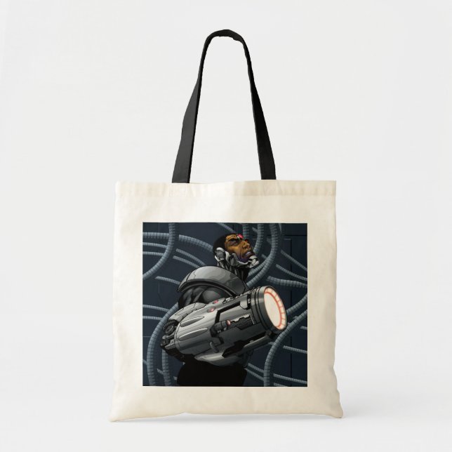 Cyborg & Weapon Bust Tote Bag (Front)
