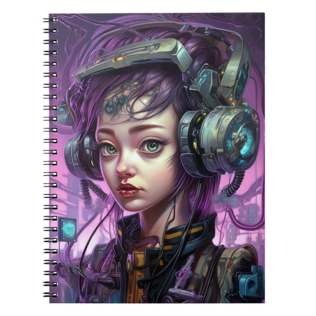 Cyborg Woman Science Fiction Notebook (Front)