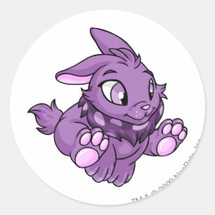 Cybunny Purple Classic Round Sticker