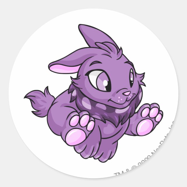 Cybunny Purple Classic Round Sticker (Front)
