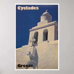 Cyclades Islands Art Greek Travel Poster Greece