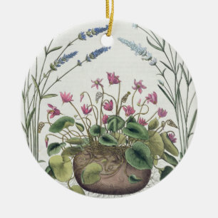 Cyclamen and Lavender: 1.Cyclamen Romanum; 2.Spica Ceramic Tree Decoration