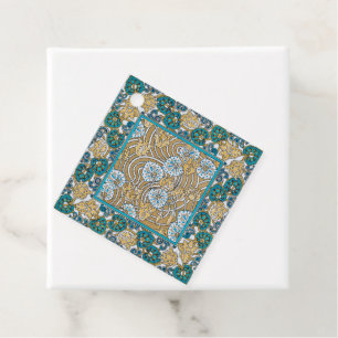 cyclamen blue art nouveau flower botanical favour tags