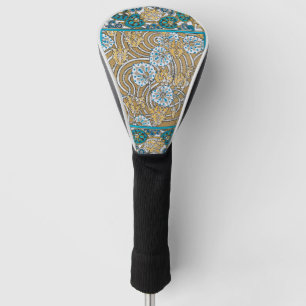 cyclamen blue art nouveau flower wallpaper  golf head cover