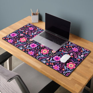 Cyclamen Floral Pattern Desk Mat