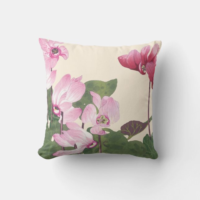 Cyclamen Flowers Cushion (Front)
