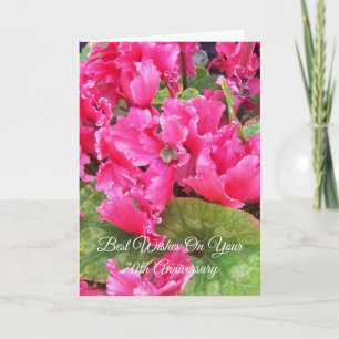 Cyclamen Personalised 70th Wedding Anniversary Card