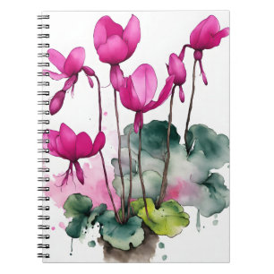 Cyclamen - Watercolor flowers Notebook