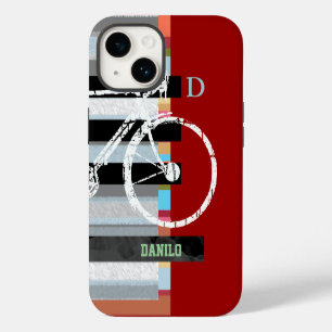 cycle/cycling , stripes and name iPhone 14 case