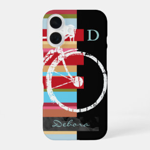 cycle/cycling & stripes personalized iPhone 16 case