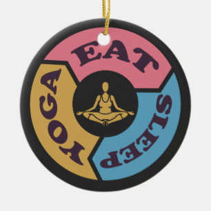 Cycle Eat Sleep Yoga Ceramic Tree Decoration