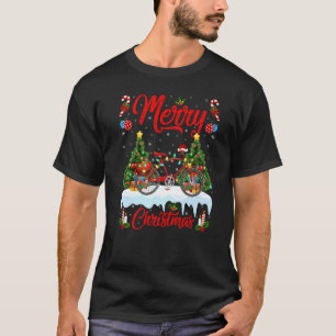Cycle  Lights Xmas Tree Santa Cycle Christmas T-Shirt
