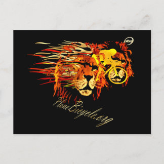 Cycle like a lion on Fire Plano Texas Cycling Postcard