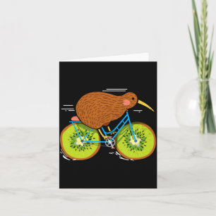 Cycle New Zealand Funny Kiwi On A Bicycle Design I Card