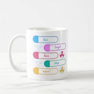 Cycle of Life: Live, Laugh, Love, Sleep, Repeat Coffee Mug